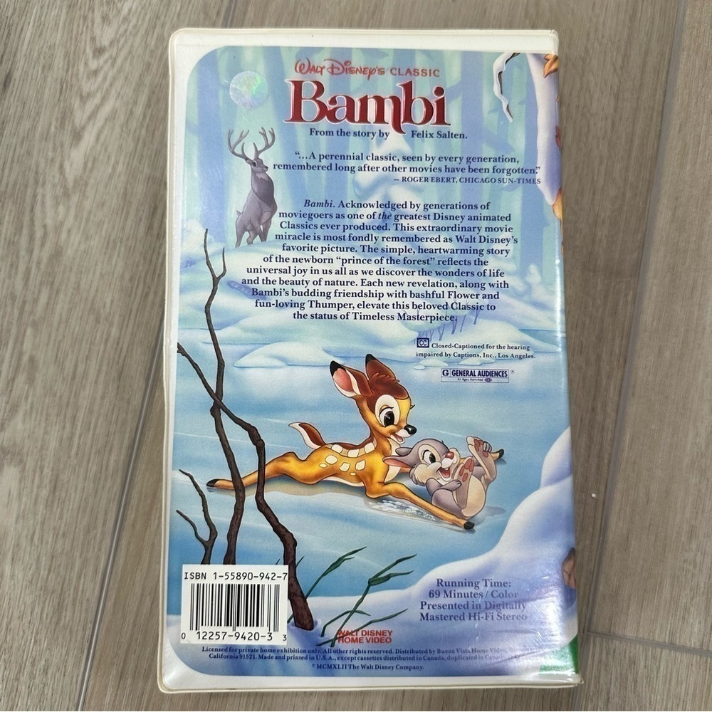 Bambi Movie VHS 942 Walt Disney Classic | Black Diamond Edition - Picture 5 of 10